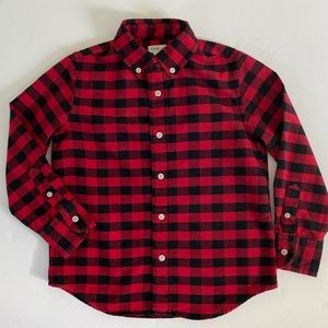 Crewcuts Shirt Size 4 5  J Crew Red Black Checked  Check Boys Button Down EUC